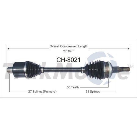 Surtrack Axle Cv Axle Shaft, Ch-8021 CH-8021